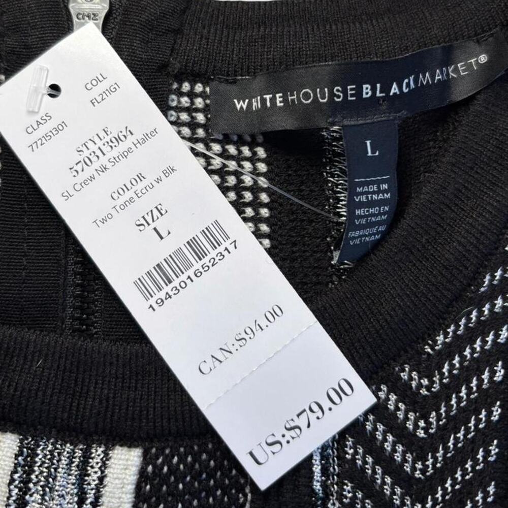 WHITEHOUSEBLACKMARKET Women L Sleeveless Top Zebra Pattern - Picture 2 of 8